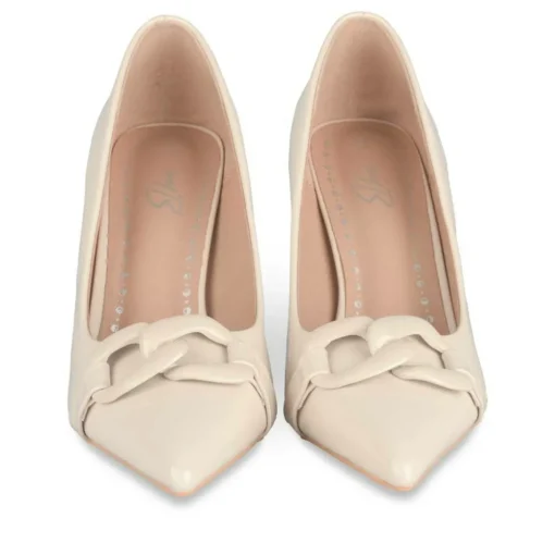 Escarpins Aiguille BEIGE Femme Motif Chaîne A Enfiler