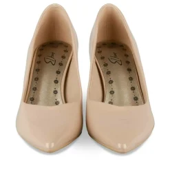 Escarpins Aiguille BEIGE Femme Motif Vernis A Enfiler