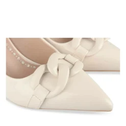 Escarpins Aiguille BEIGE Femme Motif Chaîne A Enfiler