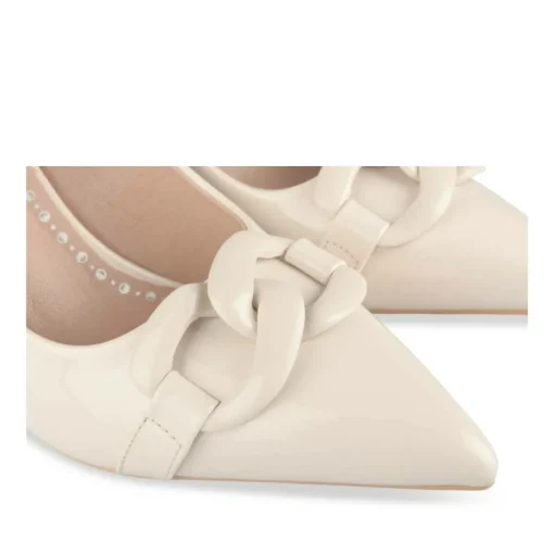 Escarpins Aiguille BEIGE Femme Motif Chaîne A Enfiler