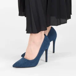 Escarpins Aiguille JEANS Femme Motif Uni A Enfiler