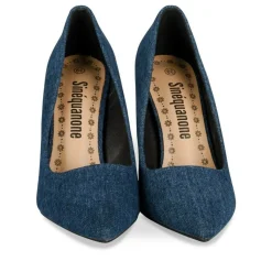Escarpins Aiguille JEANS Femme Motif Uni A Enfiler
