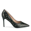Escarpins Aiguille NOIR Femme Motif Clouté A Enfiler