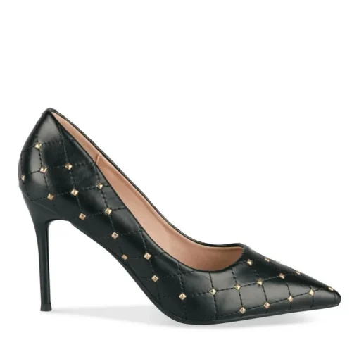 Escarpins Aiguille NOIR Femme Motif Clouté A Enfiler