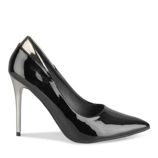 Escarpins Aiguille NOIR Femme Motif Vernis A Enfiler