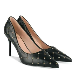 Escarpins Aiguille NOIR Femme Motif Clouté A Enfiler