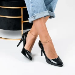 Escarpins Aiguille NOIR Femme Motif Uni A Enfiler