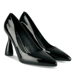 Escarpins Aiguille NOIR Femme Motif Vernis A Enfiler