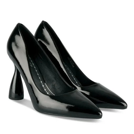 Escarpins Aiguille NOIR Femme Motif Vernis A Enfiler