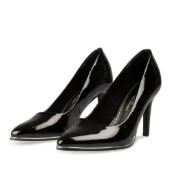 Escarpins Aiguille NOIR Femme Motif Vernis A Enfiler