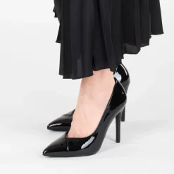 Escarpins Aiguille NOIR Femme Motif Vernis A Enfiler