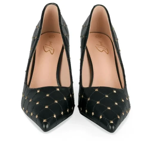 Escarpins Aiguille NOIR Femme Motif Clouté A Enfiler