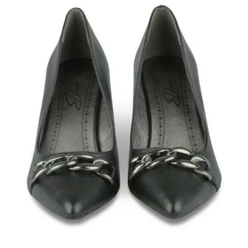 Escarpins Aiguille NOIR Femme Motif Chaîne A Enfiler