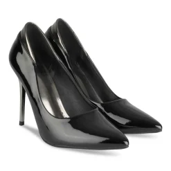 Escarpins Aiguille NOIR Femme Motif Vernis A Enfiler