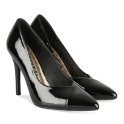Escarpins Aiguille NOIR Femme Motif Vernis A Enfiler