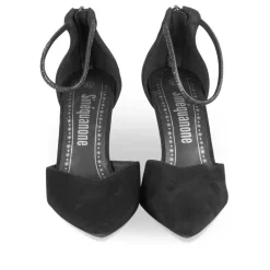 Escarpins Aiguille NOIR Femme Motif Paillettes Fermeture éclair