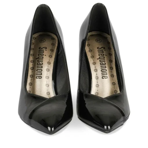 Escarpins Aiguille NOIR Femme Motif Vernis A Enfiler