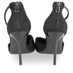 Escarpins Aiguille NOIR Femme Motif Paillettes Fermeture éclair
