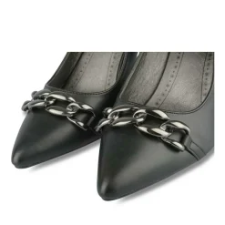 Escarpins Aiguille NOIR Femme Motif Chaîne A Enfiler