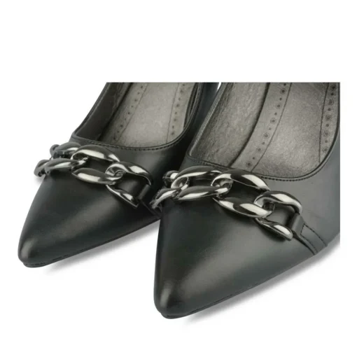 Escarpins Aiguille NOIR Femme Motif Chaîne A Enfiler