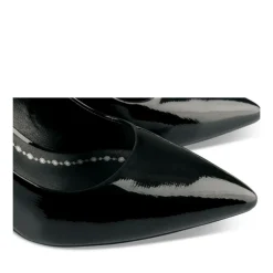 Escarpins Aiguille NOIR Femme Motif Vernis A Enfiler