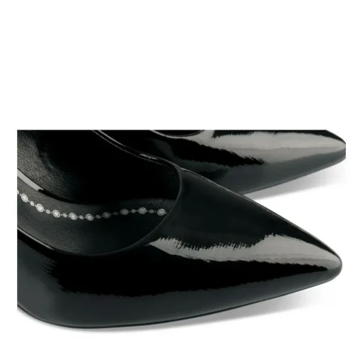 Escarpins Aiguille NOIR Femme Motif Vernis A Enfiler