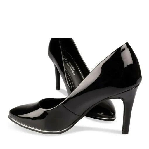 Escarpins Aiguille NOIR Femme Motif Vernis A Enfiler