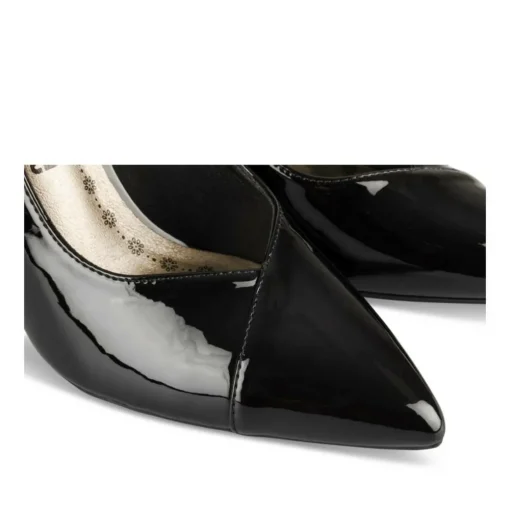 Escarpins Aiguille NOIR Femme Motif Vernis A Enfiler