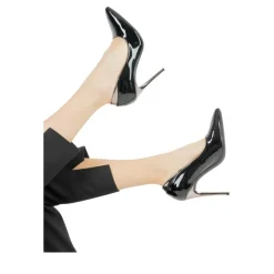 Escarpins Aiguille NOIR Femme Motif Vernis A Enfiler