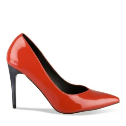 Escarpins Aiguille ROUGE Femme Motif Vernis A Enfiler