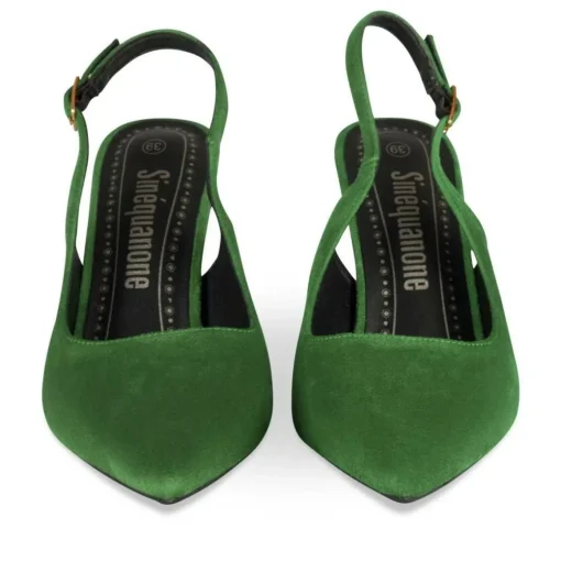 Escarpins Aiguille VERT Femme Motif Uni Boucle