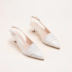 Escarpins BEIGE Femme CUIR Motif Uni A Enfiler