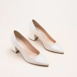Escarpins BEIGE Femme CUIR Motif Uni A Enfiler