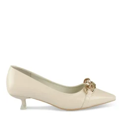 Escarpins BEIGE Femme Motif Chaîne A Enfiler