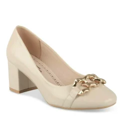 Escarpins BEIGE Femme Motif Chaîne A Enfiler