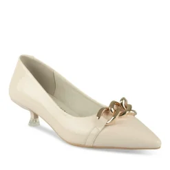 Escarpins BEIGE Femme Motif Chaîne A Enfiler