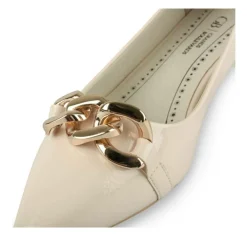 Escarpins BEIGE Femme Motif Chaîne A Enfiler