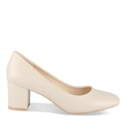 Escarpins Carré BEIGE Femme Motif Vernis A Enfiler