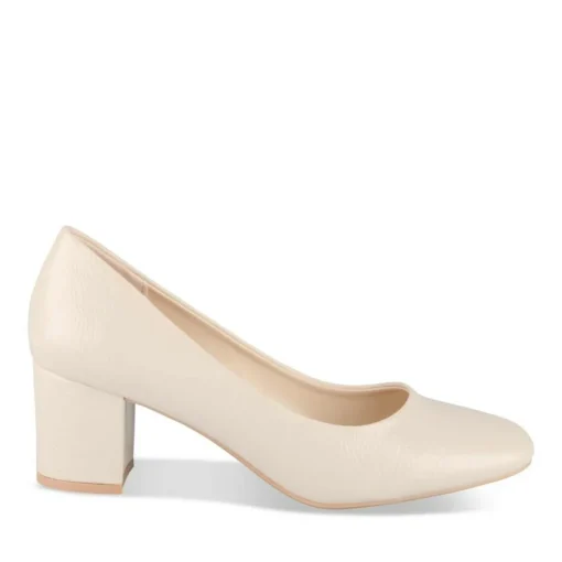 Escarpins Carré BEIGE Femme Motif Vernis A Enfiler
