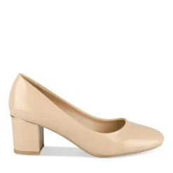 Escarpins Carré BEIGE Femme Motif Vernis A Enfiler