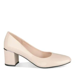Escarpins Carré BEIGE Femme Motif Uni A Enfiler