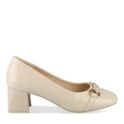 Escarpins Carré BEIGE Femme Motif Chaîne A Enfiler