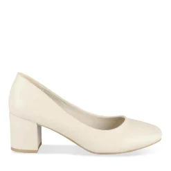 Escarpins Carré BEIGE Femme Motif Uni A Enfiler