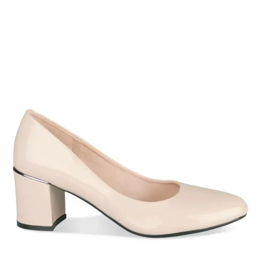 Escarpins Carré BEIGE Femme Motif Uni A Enfiler