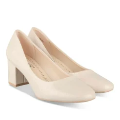 Escarpins Carré BEIGE Femme Motif Vernis A Enfiler