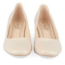 Escarpins Carré BEIGE Femme Motif Vernis A Enfiler