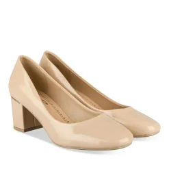Escarpins Carré BEIGE Femme Motif Vernis A Enfiler