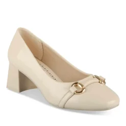 Escarpins Carré BEIGE Femme Motif Chaîne A Enfiler