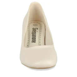 Escarpins Carré BEIGE Femme Motif Uni A Enfiler