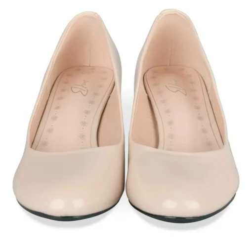 Escarpins Carré BEIGE Femme Motif Uni A Enfiler